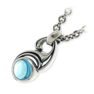 M's collection エムズコレクション  シルバー ネックレス トパーズ ブルー 彼氏 メンズ