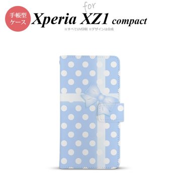 【手帳型 スマホ カバー ケース】【SO02K】【エクスペリア XZ1】手帳型 ケース SO-02K スマホ カバー Xperia XZ1 Compact エクスペリア ドット・リボン 青 nk-004s-so02k-dr302【メール便送料無料】