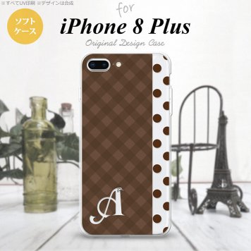 【iPhone8Plus】【スマホケース/スマホカバー】【アイフォン8プラス】iPhone8Plus スマホケース ケース アイフォン8プラス イニシャル チェック･ドット 茶 nk-ip8p-tp1525ini【メール便送料無料】