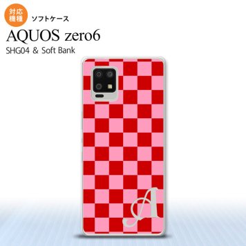 SHG04 SHG04 ZERO6 AQUOS zero6 スマホケース ソフトケース スクエア 赤 ピンク +アルファベット メンズ レディース nk-zero6-tp770i
