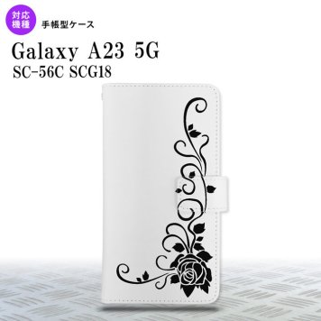 Galaxy A23 GalaxyA23 手帳型スマホケース カバー バラ クリア 黒 2022年 10月発売 nk-004s-a23-dr1069