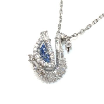 スワロフスキー swarovski ネックレス Swan 5723389 スワン ペンダント アクセサリー レディース シルバー+ブルー 海外正規品