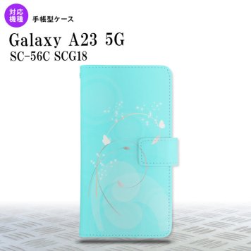 Galaxy A23 GalaxyA23 手帳型スマホケース カバー バタフライ 蝶 青 2022年 10月発売 nk-004s-a23-dr203