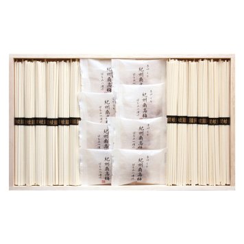 紀州南高梅・讃岐うどん詰合せ(木箱入)  ／梅干し 漬物・梅干し・キムチ 食品 お中元 御中元 ギフト 暑中 残暑 お盆 初盆 新盆 お供 御供 ギフト 2026 送料無料 ギフト プレゼント プチギフト 内祝い 快気祝い 出産祝い 結婚祝い 引出物 新築祝い お返し