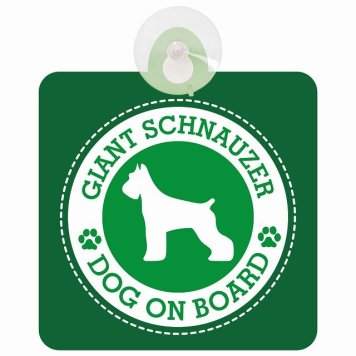 セーフティサイン DOG ON BOARD Giant Schnauzer ジャイアントシュナウザー グリーン 安全運転 車内用 吸盤タイプ 煽り運転対策 収れん火災防止タイプ 安全対策 カーサイン 吸盤 肉球マーク