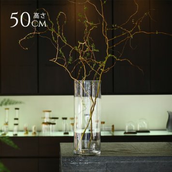 ガラス 花瓶 透明 北欧 大型 シンプル 花瓶 ガラス EUROグラス 直径19×高さ50cm クリアー フラワーベース おしゃれ 大きな