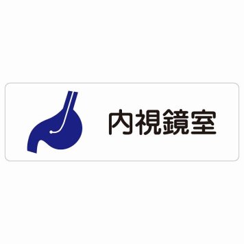 内視鏡室 サインステッカー シール 長方形  防水 屋内 屋外 ピクトサイン 表示 案内 場所 看板 施設 病院 医療 おしゃれ シンプル