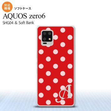 SHG04 SHG04 ZERO6 AQUOS zero6 スマホケース ソフトケース ドット 水玉 B 赤 +アルファベット メンズ レディース nk-zero6-tp838i