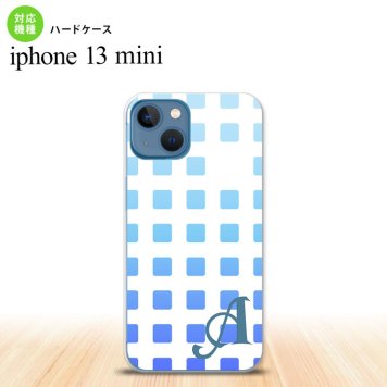 iPhone13mini iPhone13 mini ケース ハードケース スクエア ドット 青 +アルファベット  nk-i13m-1366i