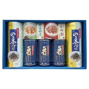 実りの秋の贈り物 卓上のり･ふりかけ･お茶漬詰合せ 大森屋 セット内容/有明海産味付のり（10切32枚）×3、のり茶漬（5.4g×8袋）×2、緑黄野菜ふりかけ･かつおふりかけ（各2.5g×10袋）×各1