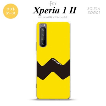 Xperia 1 II 5G スマホケース 背面カバー ストラップホール有り ソフトケース ギザギザ 黄 黒 ストラップホール おしゃれ かわいい かっこいい メンズ レディース nk-xp12-tp191