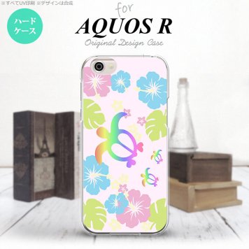 【SH03J】【スマホケース/スマホカバー】【アクオス R】SH03J スマホケース AQUOS R SH-03J カバー アクオス R 亀とハイビスカス ピンク nk-sh03j-681【メール便送料無料】