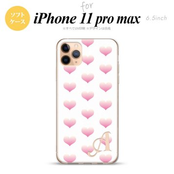 iPhone11ProMax iPhone11pro max スマホケース ソフトケース ハート A 白 ピンク +アルファベット メンズ レディース nk-i11pm-tp118i