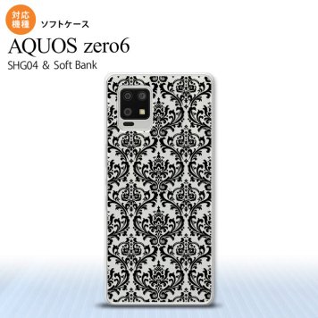 SHG04 SHG04 ZERO6 AQUOS zero6 スマホケース ソフトケース ダマスク B クリア 黒 メンズ レディース nk-zero6-tp1026