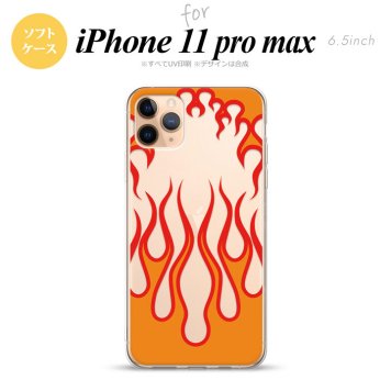 iPhone11ProMax iPhone11pro max スマホケース ソフトケース ファイヤー 炎 クリア 赤 メンズ レディース nk-i11pm-tp1314