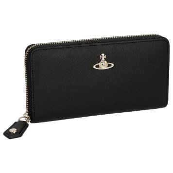 ヴィヴィアンウエストウッド Vivienne Westwood 財布 長財布 ラウンドファスナー長財布 小銭入れ付き 5106005BW-SAFF PLAIN/BLACK/N402 レディース ブラック