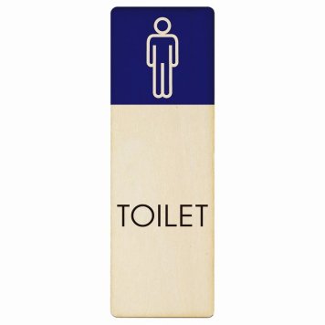 トイレ プレート 木製 男 G1 長方形 縦書き 9x27cm ドア サインステッカー ピクトサイン トイレマーク表示 案内 注意 施設 御手洗 TOILET おしゃれ シンプル 安全対策