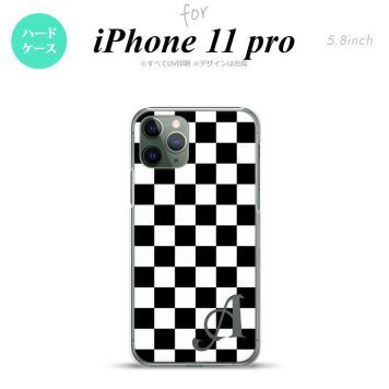 iPhone11Pro iPhone11 Pro スマホケース ハードケース スクエア 黒 白 +アルファベット メンズ レディース nk-i11p-131i