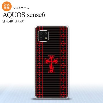 SH-54B SHG05 AQUOS sense6 スマホケース ソフトケース ゴシック 黒 赤 メンズ レディース nk-sens6-tp1010