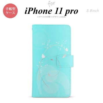 iPhone11Pro iPhone11 Pro 手帳型スマホケース カバー バタフライ 蝶 青  nk-004s-i11p-dr203