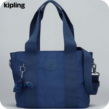 キプリング トートバッグ レディース ブランド Kipling ミンタ M UP ロゴ ワンポイント 無地 2WAY KI8642-5PZ Casual Blue