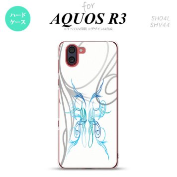 SH-04L SHV44 R3 AQUOS R3 スマホケース カバー ピンスト 白 青 nk-r3-1249