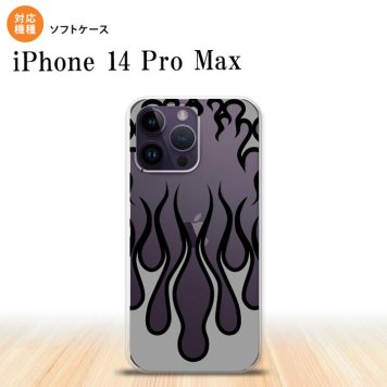 iPhone14 ProMax iPhone14 Pro Max スマホケース 背面ケースソフトケース ファイヤー 炎 クリア 黒 2022年 9月発売 nk-i14pm-tp1312