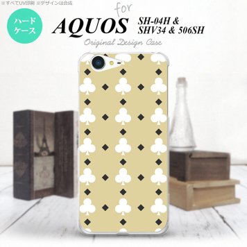 【SH04H】【スマホケース/スマホカバー】【アクオス ゼータ】SH04H スマホケース AQUOS ZETA SH04H カバー アクオス ゼータ トランプ(クラブ) ベージュ×白 nk-sh04h-535【メール便送料無料】