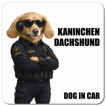 名入れ可 Kaninchen Dachshund カニンヘンダックスフンド カーサイン 車 マグネット 強力 13x13cm 正方形 セキュリティガード風 ちょい悪 マグネットステッカー 犬 安全対策 煽り運転 屋外 防水 屋内