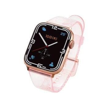エレコム アップルウォッチ バンド Series 7、SE、6、5、4、3、2、1 [ 45mm、44mm、42mm ] ソフト TPU クリアピンク AW-45BDUCPNC