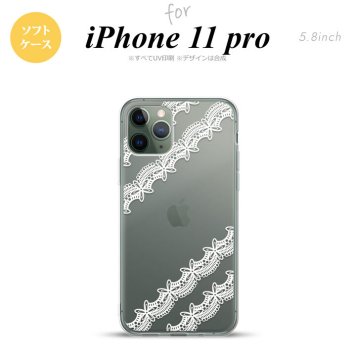 iPhone11Pro iPhone11 Pro スマホケース ソフトケース レース 帯 A 白 メンズ レディース nk-i11p-tp1098