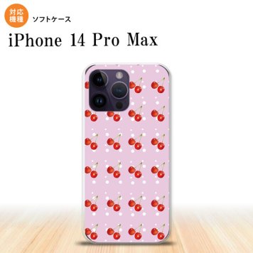 iPhone14 ProMax iPhone14 Pro Max スマホケース 背面ケースソフトケース さくらんぼ チェリー ピンク 2022年 9月発売 nk-i14pm-tp178