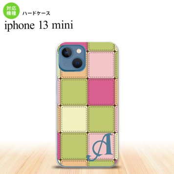 iPhone13mini iPhone13 mini ケース ハードケース パッチワーク ミックスF 緑 +アルファベット  nk-i13m-1676i