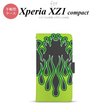 【手帳型 スマホ カバー ケース】【SO02K】【エクスペリア XZ1】手帳型 ケース SO-02K スマホ カバー Xperia XZ1 Compact エクスペリア ファイヤー 黒×緑 nk-004s-so02k-dr1305【メール便送料無料】