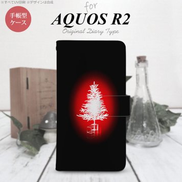 SH-03K/SHV42/706SH AQUOS R2 手帳型スマホケース カバー ツリー 赤  nk-004s-r2-dr625