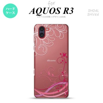 SH-04L SHV44 R3 AQUOS R3 スマホケース カバー 草 ボタニカル ピンク nk-r3-1626