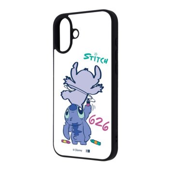 iPhone 16 Plus ディズニー / maru 衝撃吸収 バンパー ハイブリッドケース/スティッチ_お絵描き ※送料無料(ポスト投函)