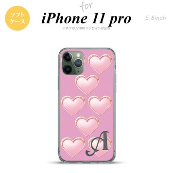 iPhone11Pro iPhone11 Pro スマホケース ソフトケース ハート C ピンク +アルファベット メンズ レディース nk-i11p-tp174i