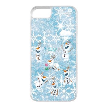 iPhone SE 第3世代/SE 第2世代/8/7/6s/6(P76)iPhone 16 ディズニー / 衝撃吸収 バンパー 動く キラキラ ラメ グリッターケース/中川翔子art_オラフ総柄 ※送料無料(ポスト投函)