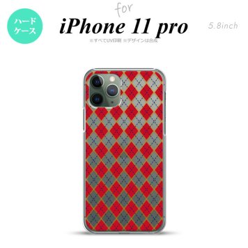 iPhone11Pro iPhone11 Pro スマホケース ハードケース アーガイル クリア 赤 メンズ レディース nk-i11p-1404