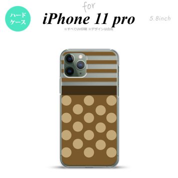 iPhone11Pro iPhone11 Pro スマホケース ハードケース ドット ボーダー 茶 メンズ レディース nk-i11p-783