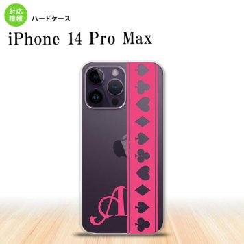 iPhone14 ProMax iPhone14 Pro Max スマホケース 背面ケース ハードケース トランプ 帯 ピンク クリア +アルファベット 2022年 9月発売 nk-i14pm-530i