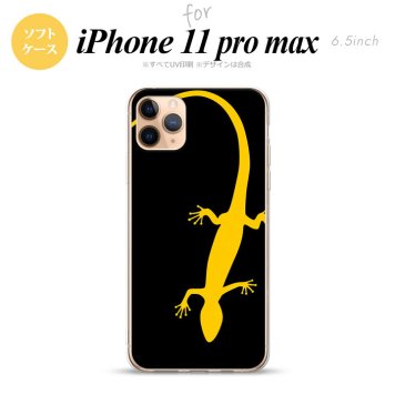 iPhone11ProMax iPhone11pro max スマホケース ソフトケース トカゲ 黒 黄 メンズ レディース nk-i11pm-tp776