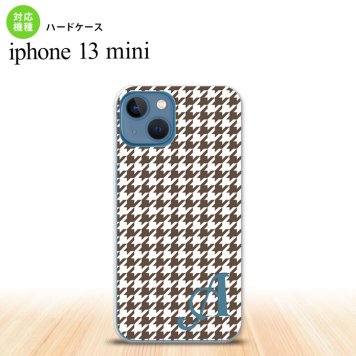 iPhone13mini iPhone13 mini ケース ハードケース 千鳥 格子 小 茶 白 +アルファベット  nk-i13m-911i