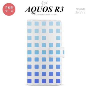 SH-04L/SHV44 AQUOS R3 手帳型スマホケース カバー スクエア ドット 青  nk-004s-r3-dr1366