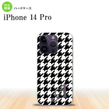 iPhone14 Pro iPhone14 Pro スマホケース 背面ケース ハードケース 千鳥 格子 大 黒 白 +アルファベット 2022年 9月発売 nk-i14p-928i