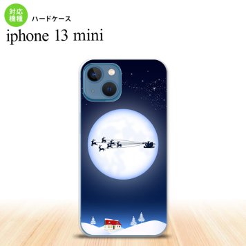 iPhone13mini iPhone13 mini ケース ハードケース 月とサンタ 青  nk-i13m-634