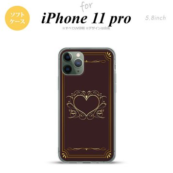 iPhone11Pro iPhone11 Pro スマホケース ソフトケース ハート 飾り 茶 金 メンズ レディース nk-i11p-tp619