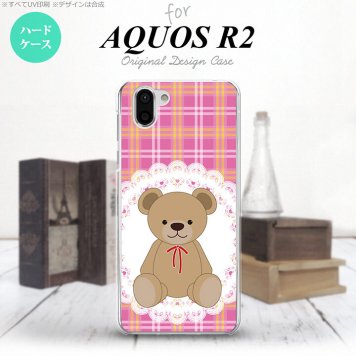 AQUOS R2 アクオス アール2 SH-03K SHV42 専用 スマホケース カバー ハードケース くま(B) ピンク nk-r2-756[スマホ,スマホケース,スマホカバー,ケース,カバー,ジャケット]