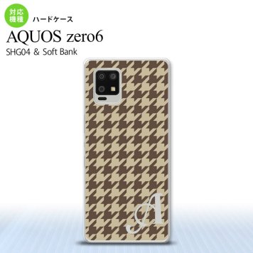 SHG04 SHG04 ZERO6 AQUOS zero6 スマホケース ハードケース 千鳥 格子 大 茶 +アルファベット メンズ レディース nk-zero6-925i